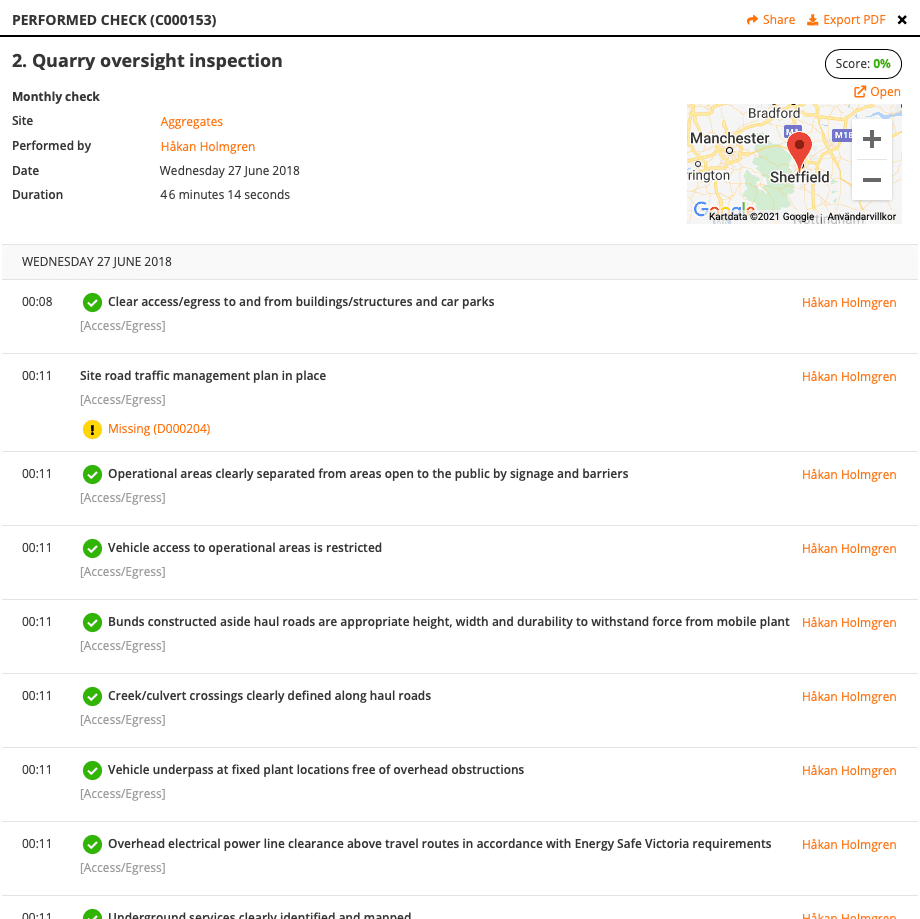 Detailed reports directly from the Frontline